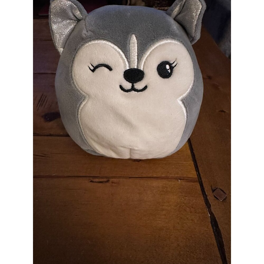 Squishmallows Gray & White Plush Husky Dog Toy 8" Soft Cuddly Animal